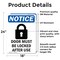 Signmission Door Must Be Locked Sign With Symbol, 18 in W x Rectangle, Vinyl Decal OS-2PACK-NS-D-1824-V-11501 - alternate 4